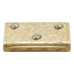 Van Cleefe & Arpels 1950s French Yellow Gold and Diamond Box