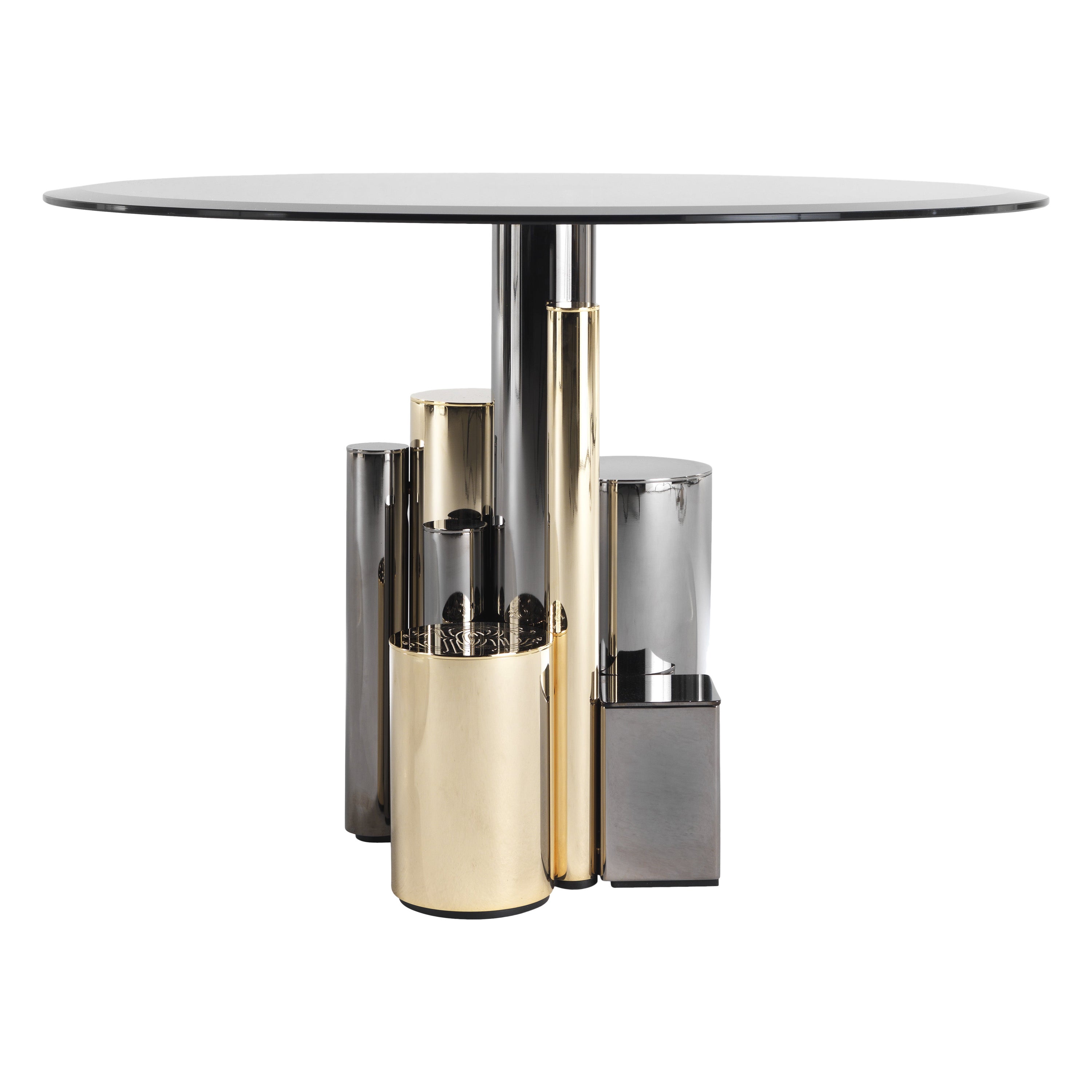 Antigua Small Side Table with Metal Base by Roberto Cavalli Home