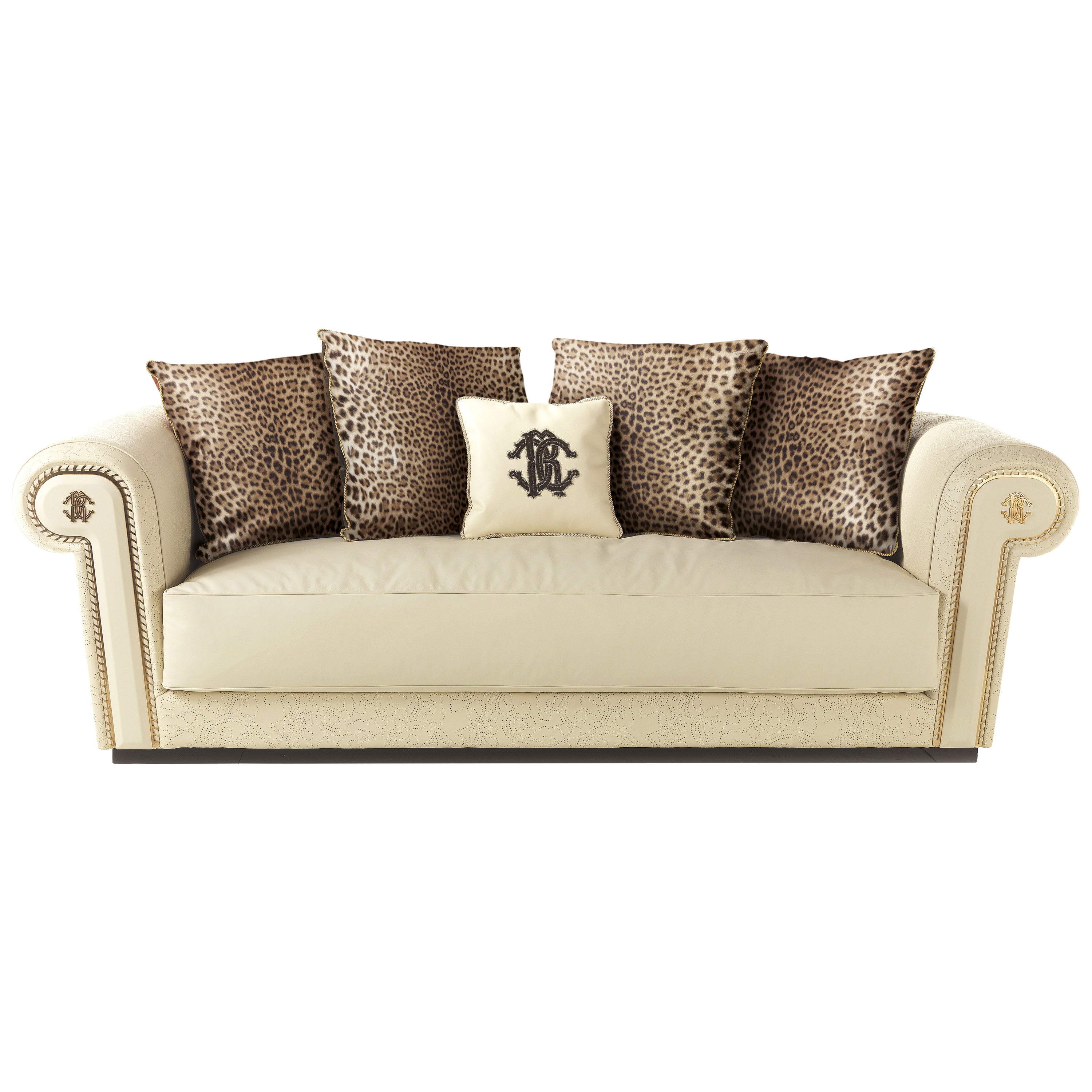 Diva 3-Seater Sofa in Leather by Roberto Cavalli Home Interiors For Sale at  1stDibs