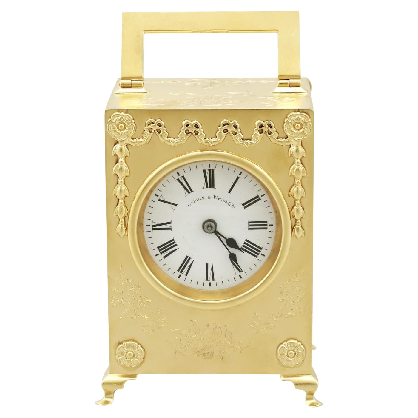 Mappin & Webb Ltd Antiguo reloj de chimenea eduardiano de 1900 de plata de ley