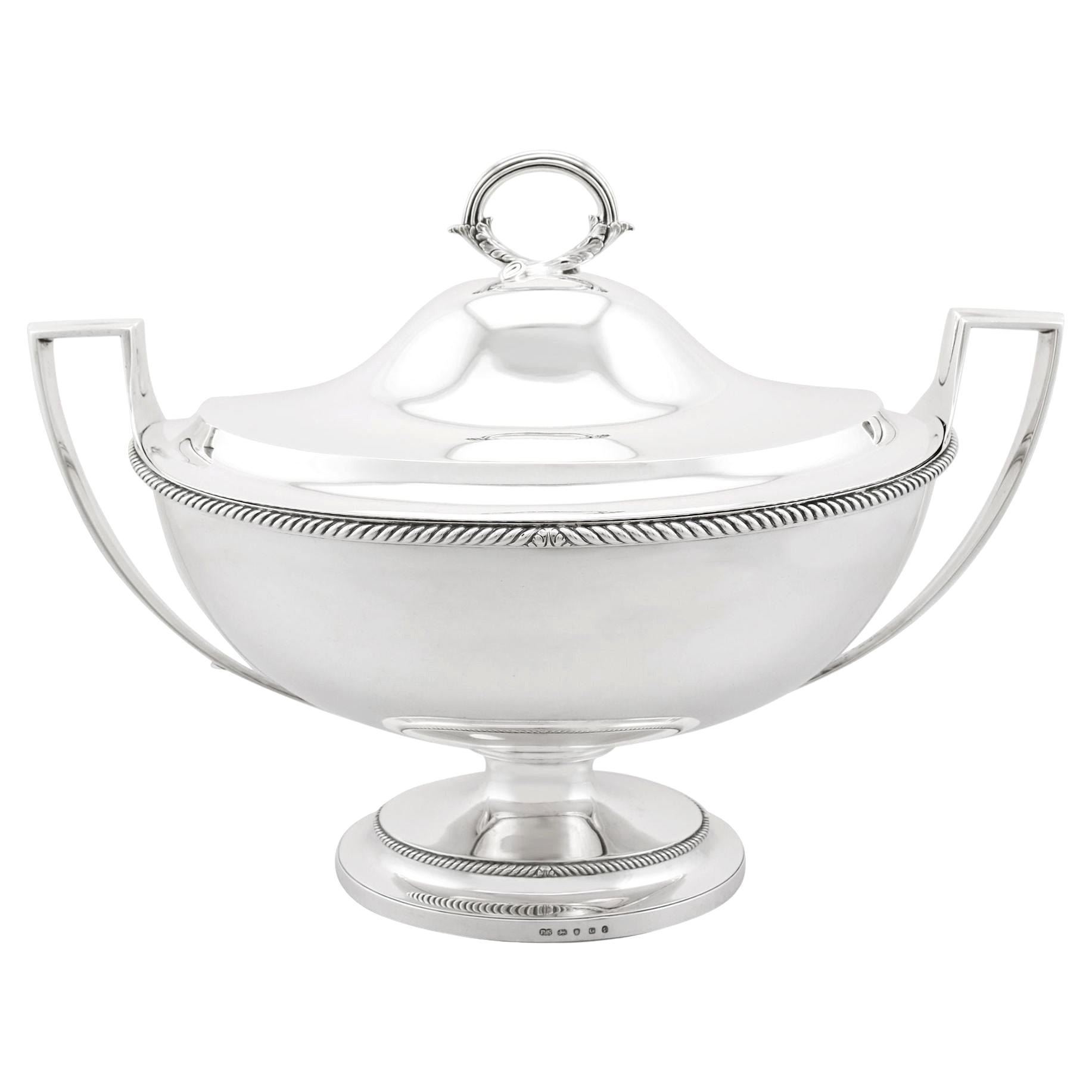 Paul Storr Antique Georgian Sterling Silver Soup Tureen Dish For Sale