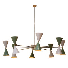 IKB191 Contemporary Stilnovo Style Brass Glass Suspension Lamp, Spain, 2020