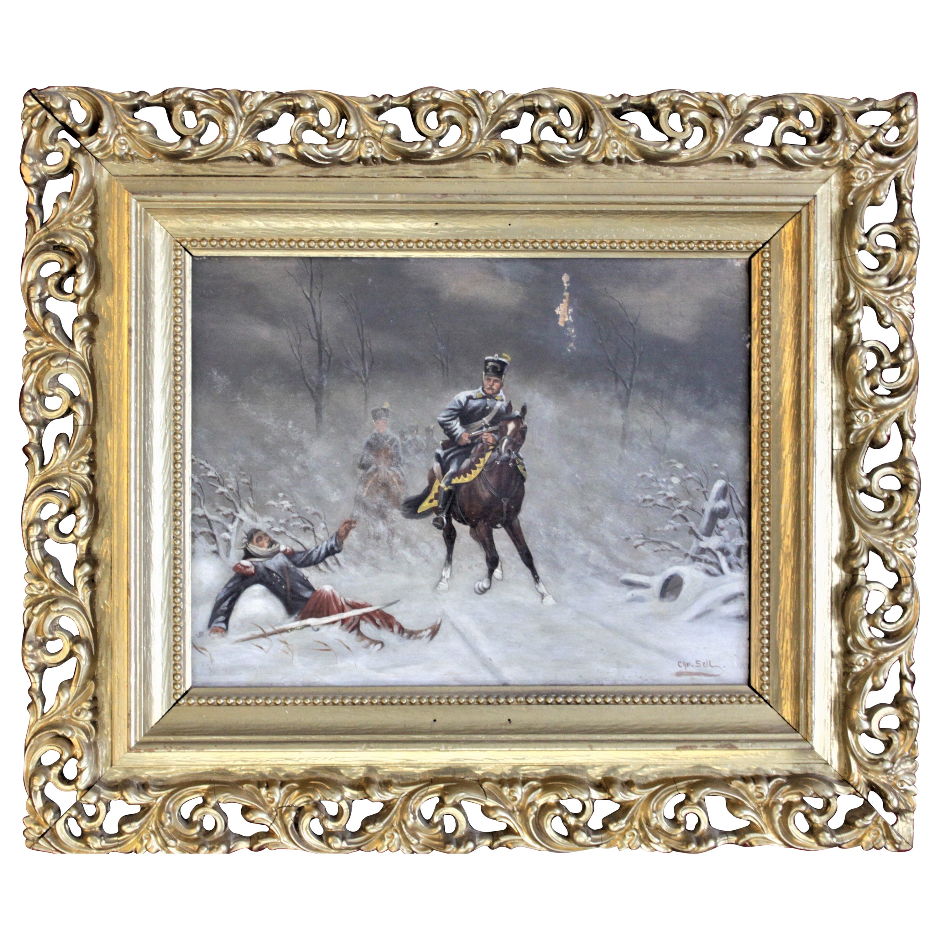 1907 Oil Painting of a Soldier For Sale at 1stDibs