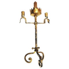 Wrought Iron and Gold  Votive Candelabra Electrified or Table Lamp