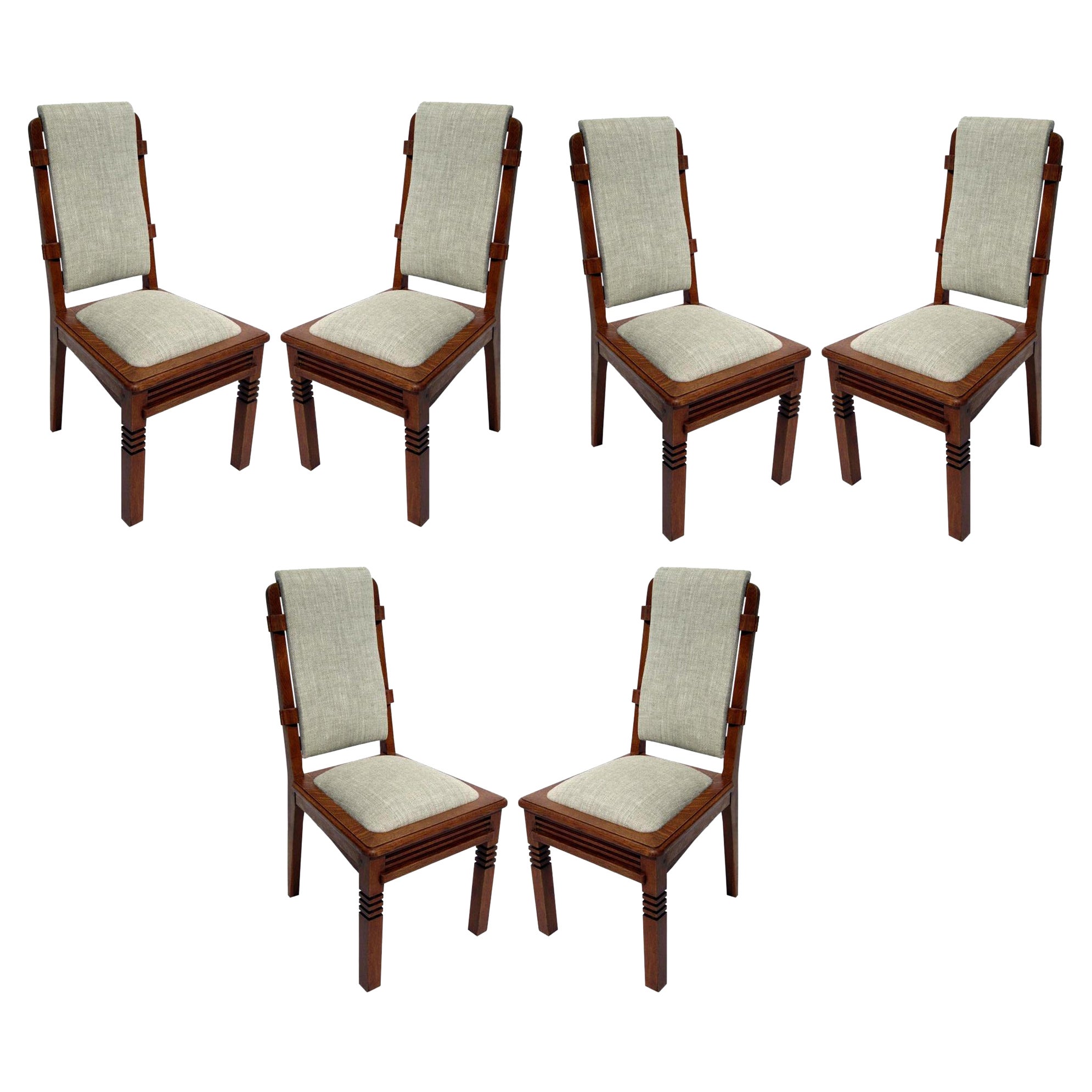 Set of Six Chairs by Charles Dudouyt For Sale