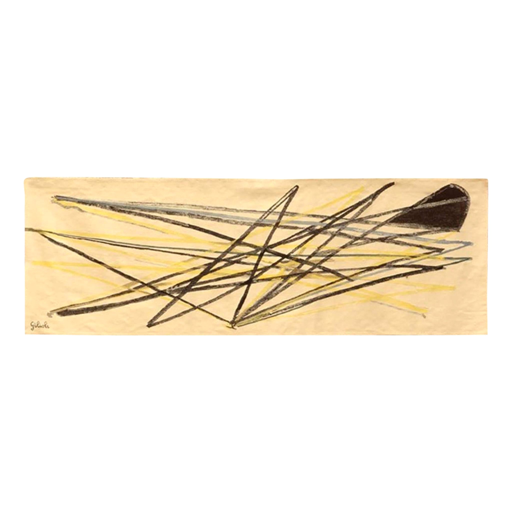1960 Pièce unique Tapisserie de l'artiste français Emile Gilioli:: motif abstrait