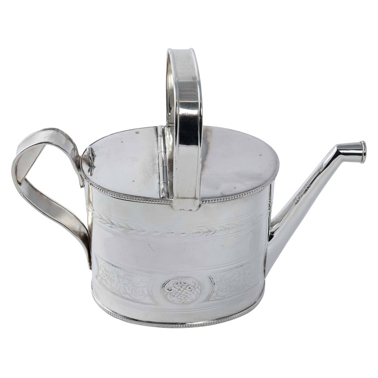 Antique Victorian Sterling Silver Watering Can, 1890s For Sale at 1stDibs
