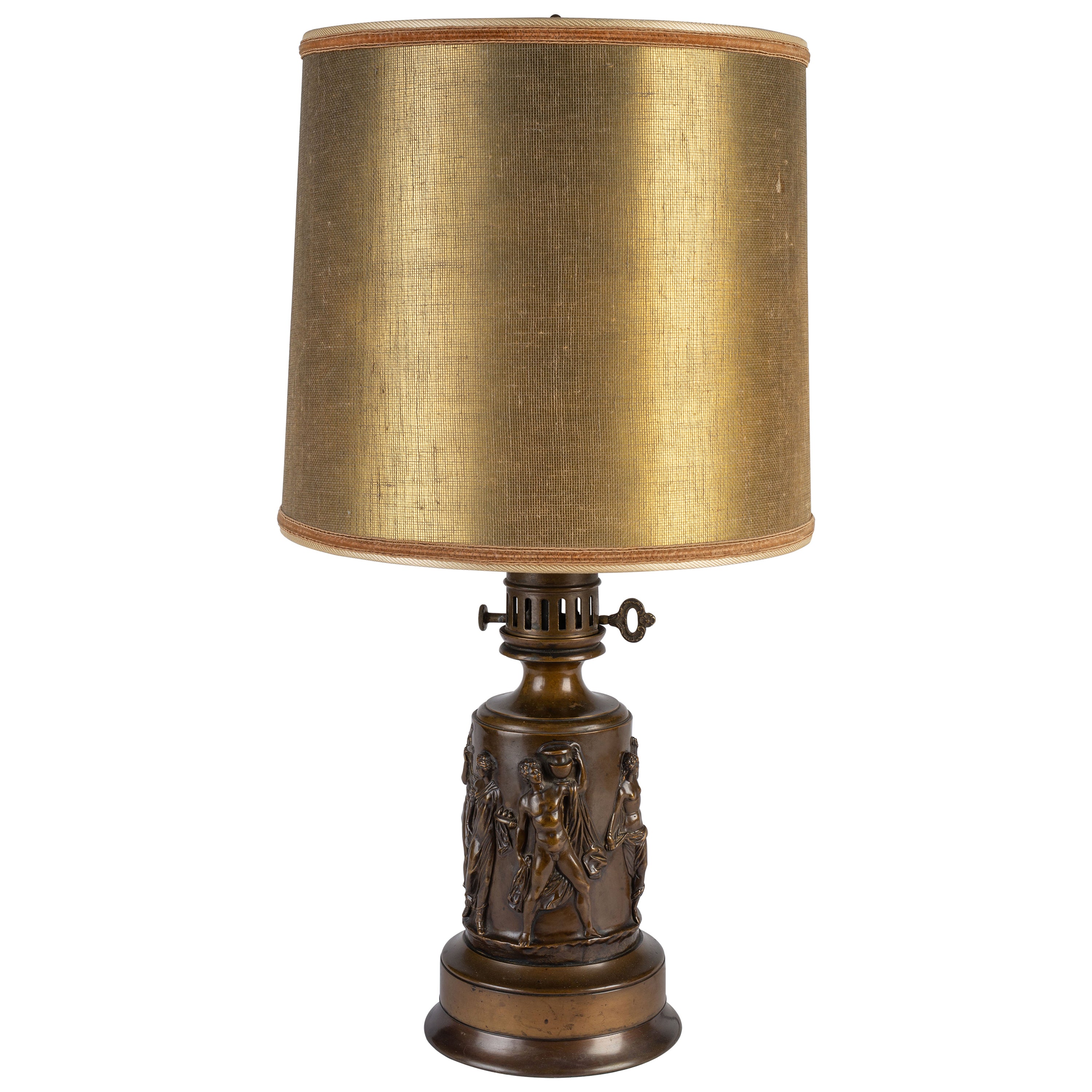 1870s Bronze Oil Lamp For Sale at 1stDibs