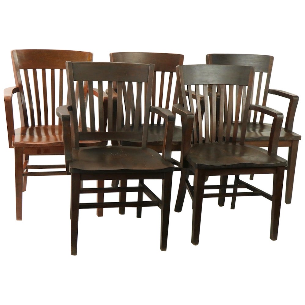 Pair of B L Marble Chair Company Leather Mid Century Desk Office