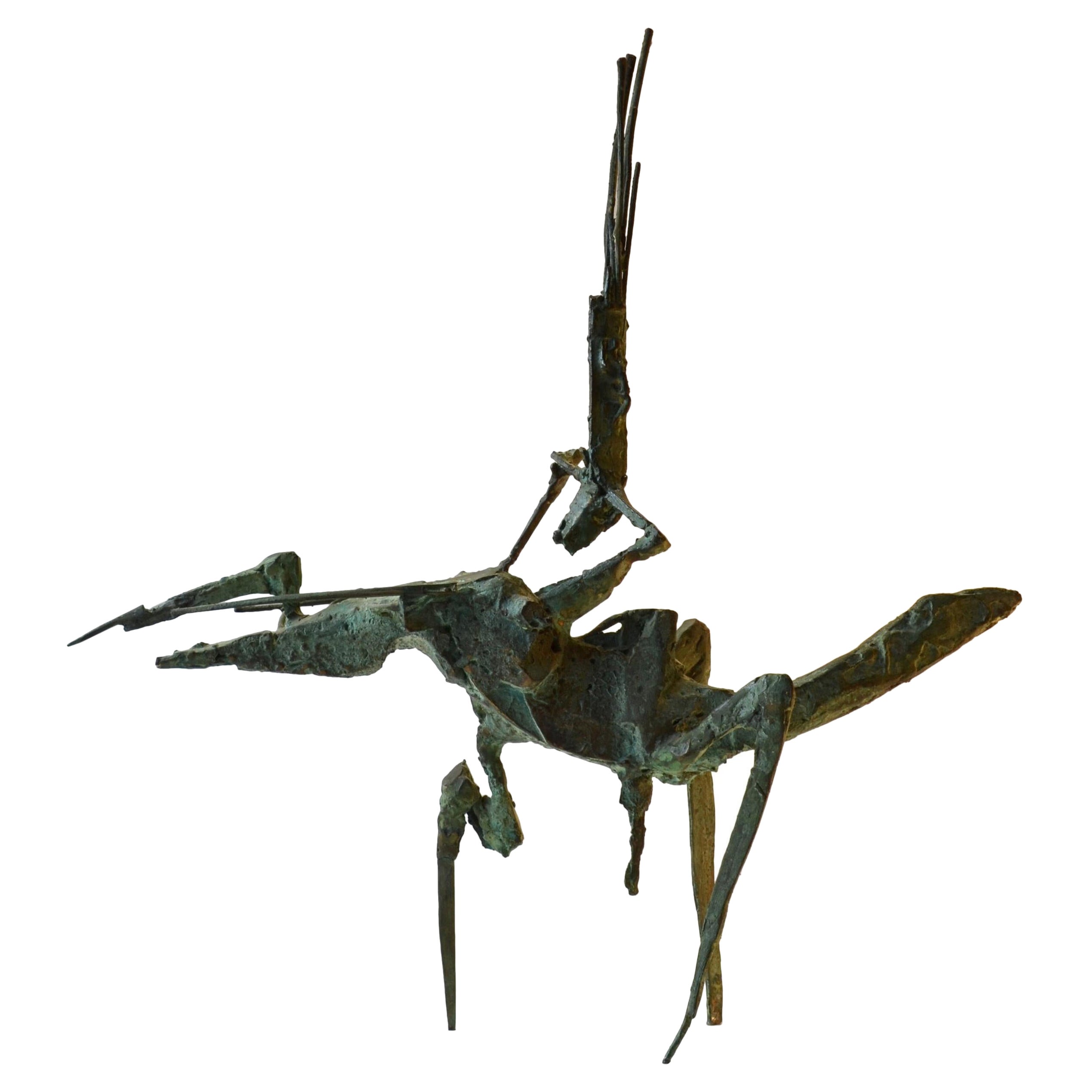 Expressionist Bronze Sculpture of Acrobat on Horse by Dutch Artist Jacobs