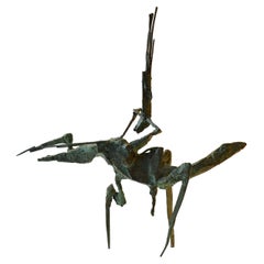 Brutalistische Bronzeskulptur eines Akrobaten auf einem Pferd des niederländischen Künstlers Jacobs