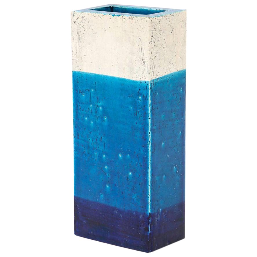 Bitossi Vase, Ceramic, Blue, White, Signed For Sale