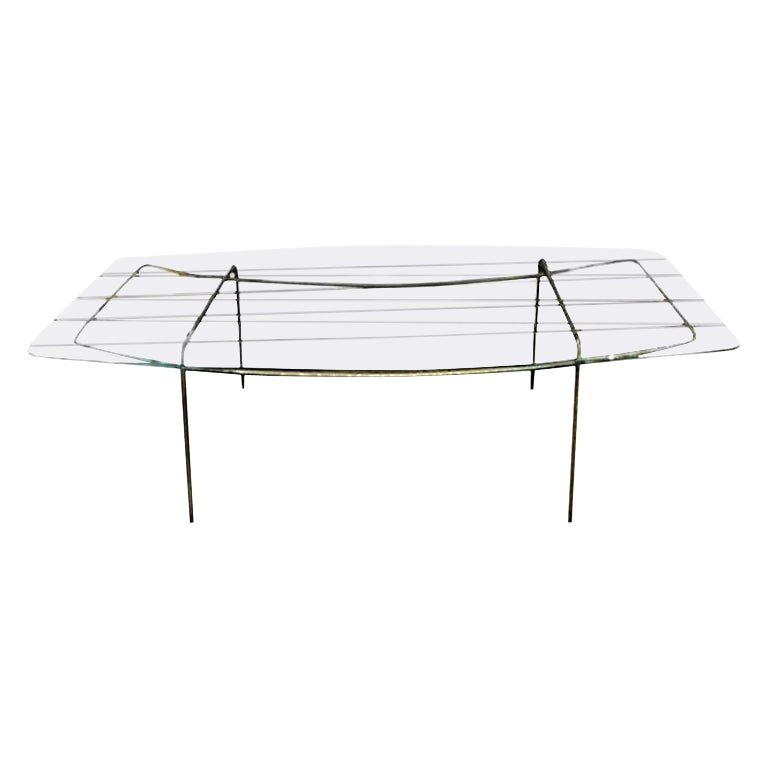 Italienischer Cocktailtisch aus Bronze und Glas:: inspiriert von Gio Ponti