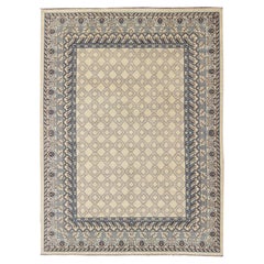 Contemporary Khotan with Geometric Design in Blue, Brown & Cream Colors