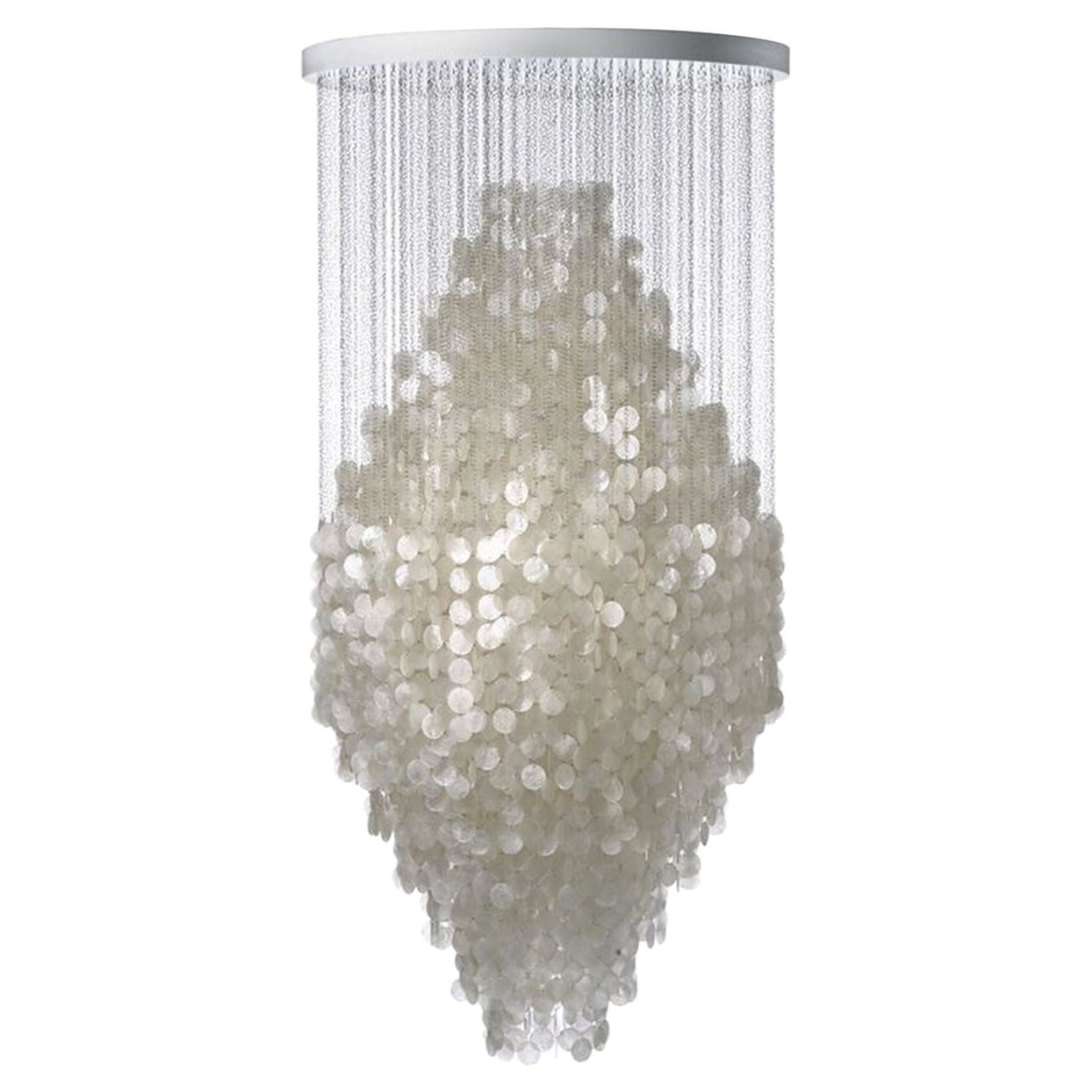 Verner Panton 8DM Chandelier 1964 White Shells, 1964 For Sale