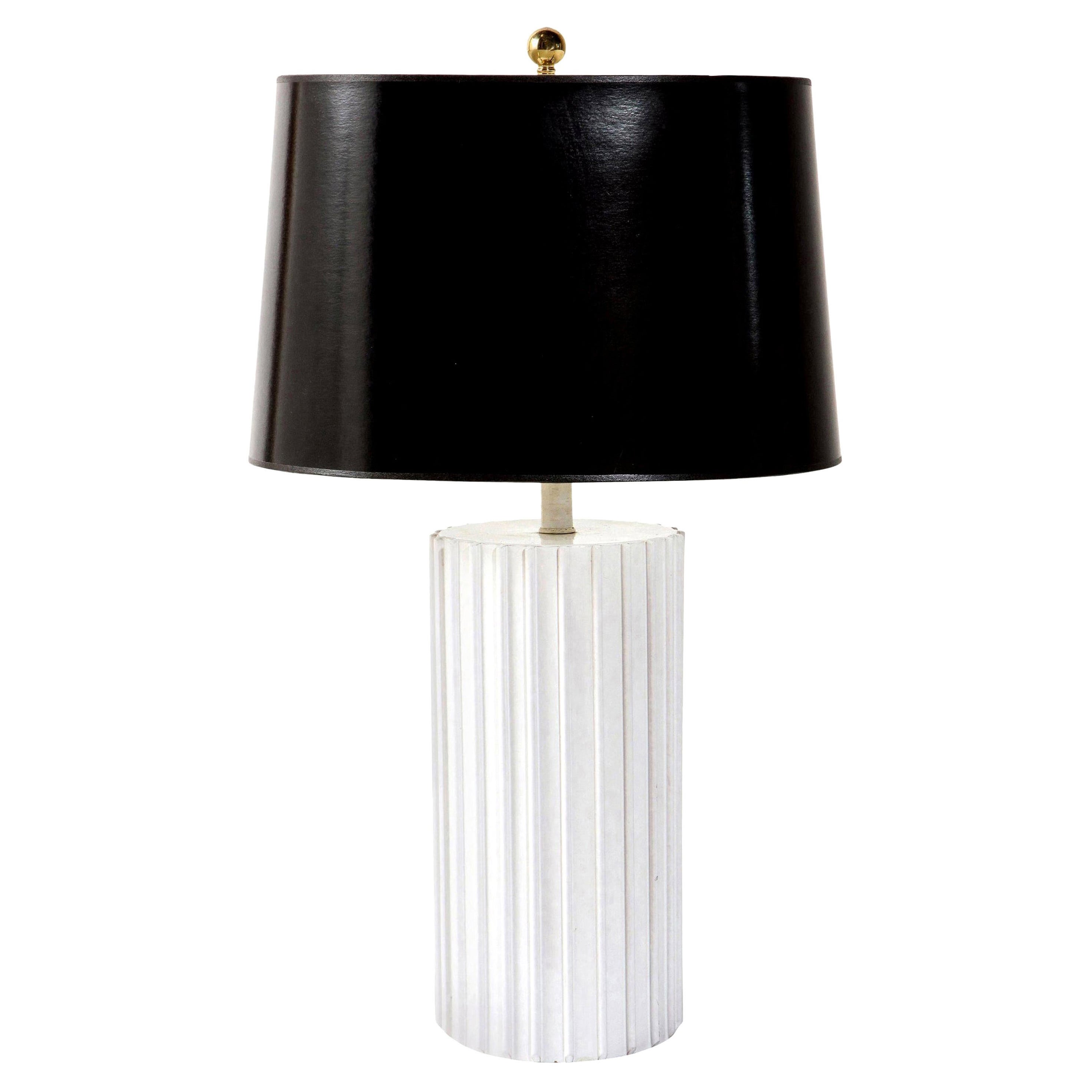 Table Lamp, Ceramic, White, Midcentury, Tall White Ceramic Lamp, C 1960, Lamp