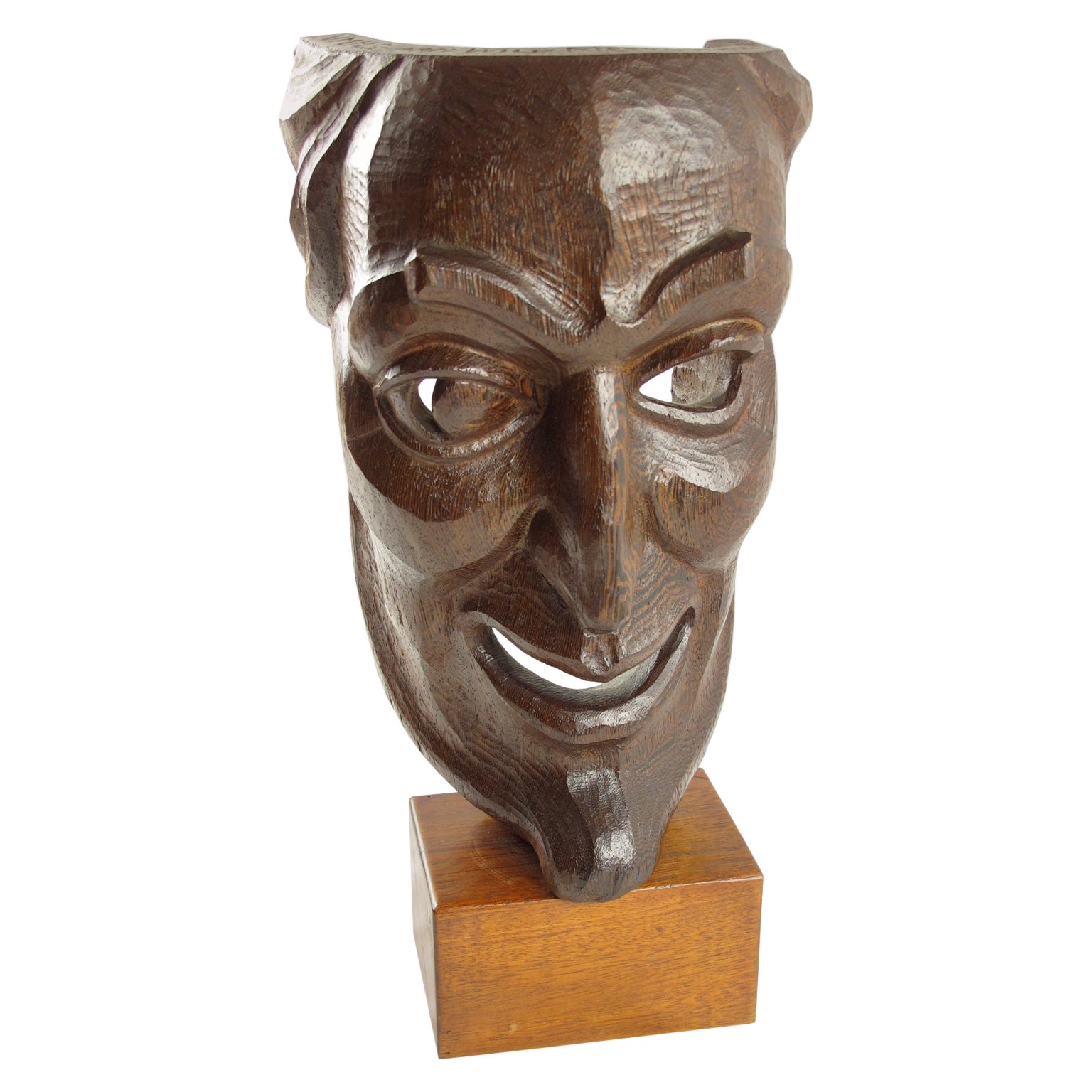Intuit Carved Greenstone Mask Figurative Sculpture For Sale at 1stDibs