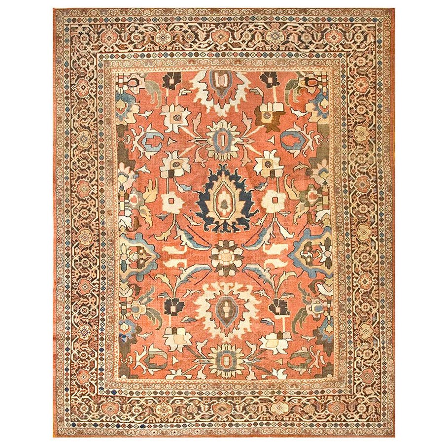 Ancien tapis persan de Sultanabad 9' 4" x 11' 7" en vente