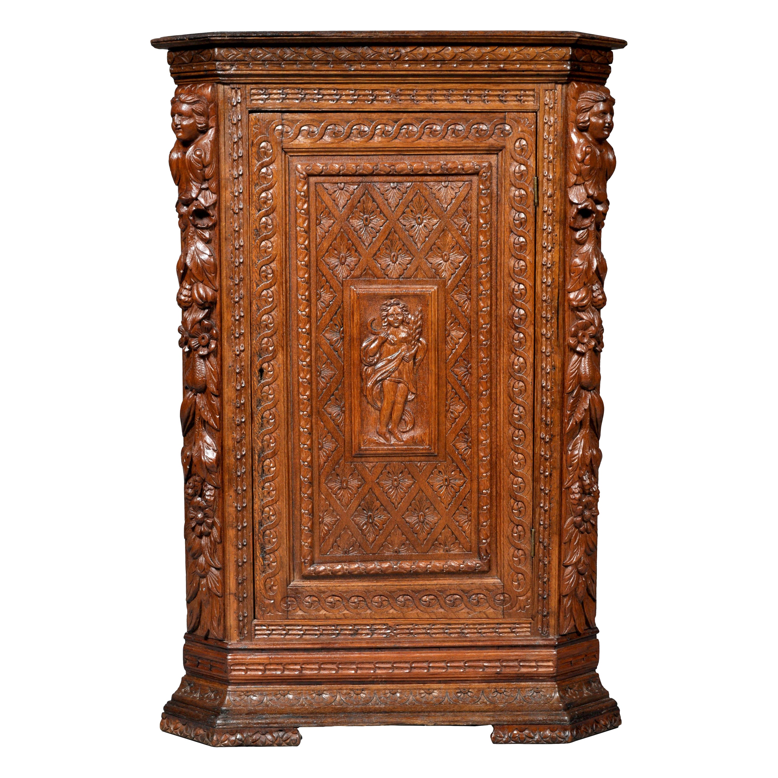 Carved Wood Corner China at 1stDibs
