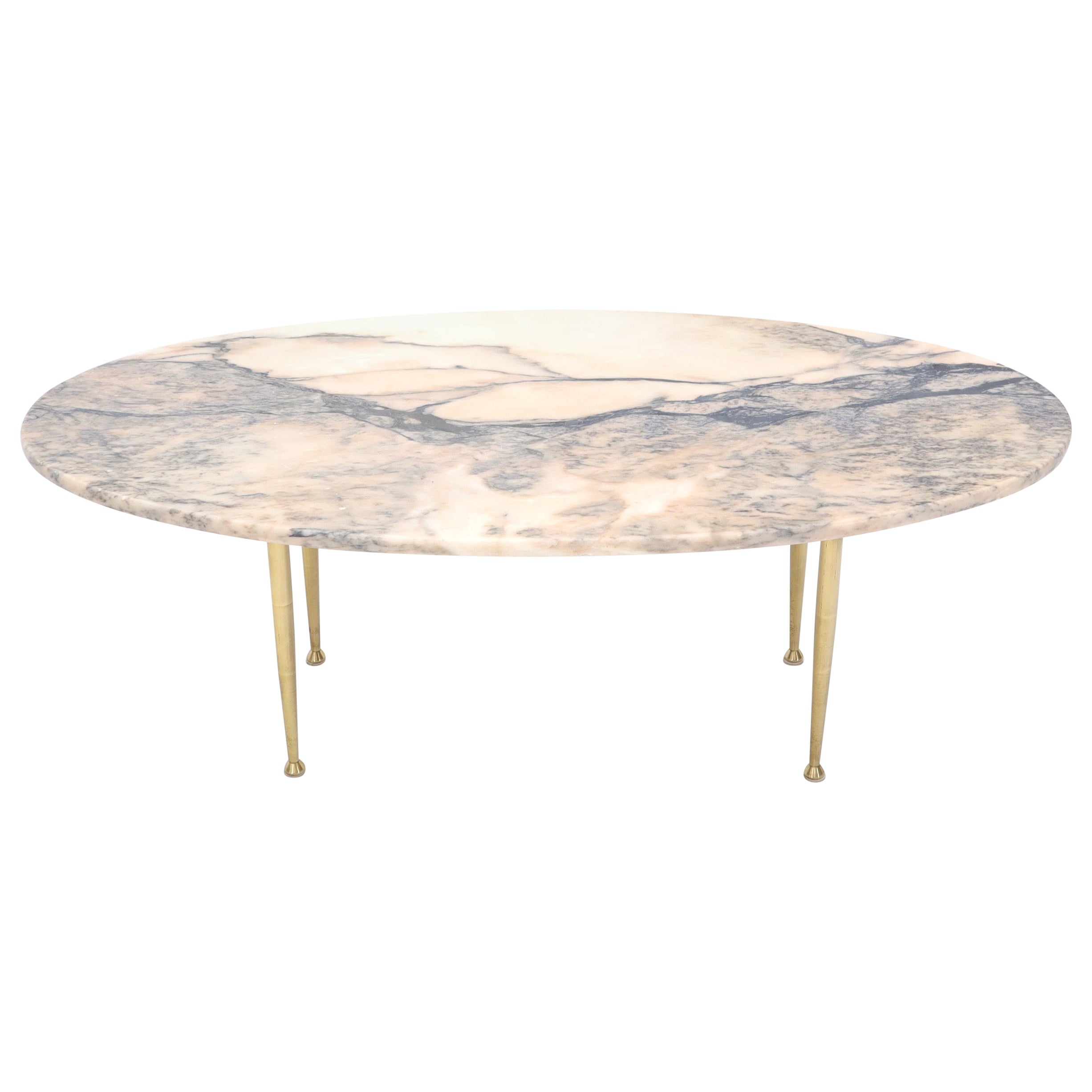 Octagonal Cocktail Table with Red and White Marble Top and Tapering ...