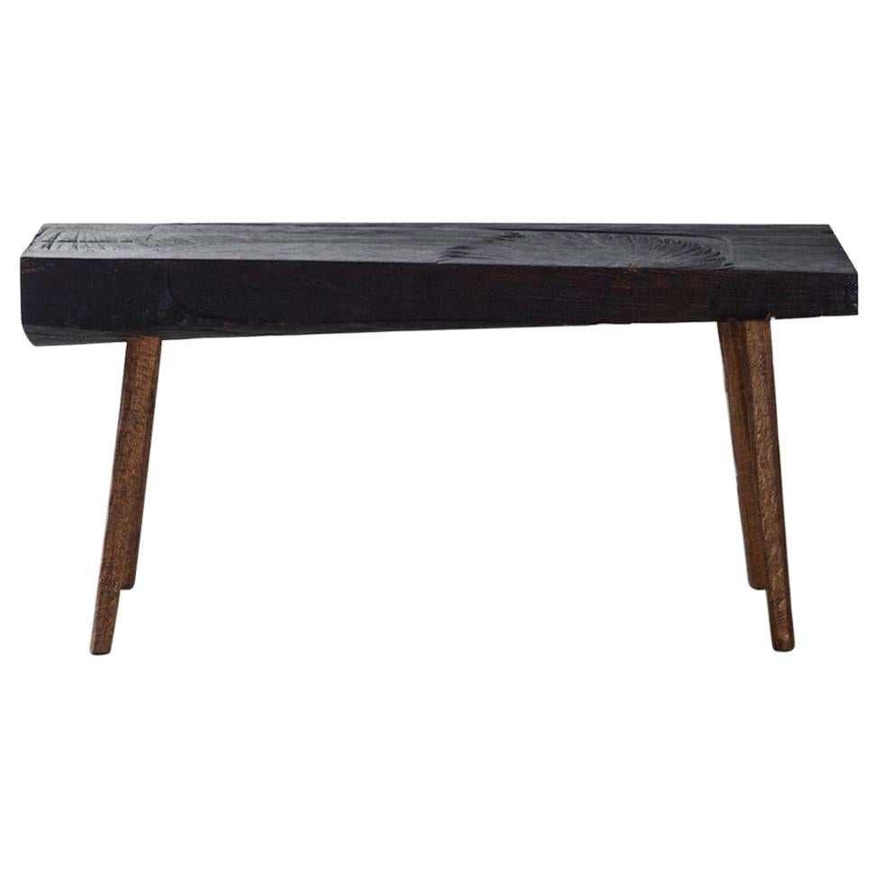 Private Sale for Malusa Sculpted Bench or Side Table N10 in Solid Oakwood For Sale