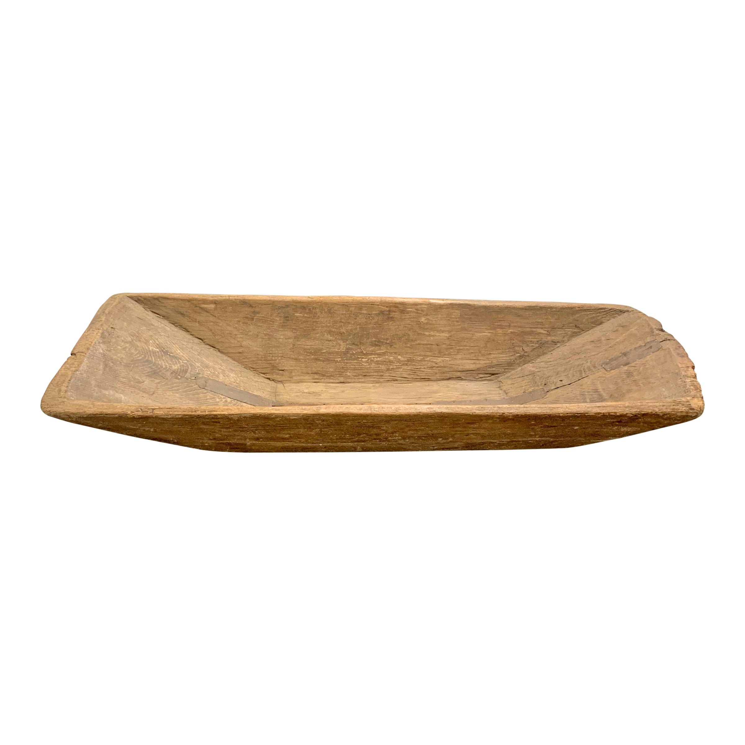 Early 19THC Dry Original Surface Dough Tray w/ Carved Handles at 1stDibs