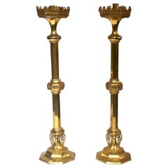 Paar antike Ormolu-Kerzenständer für die Kirche aus dem 19. Jahrhundert