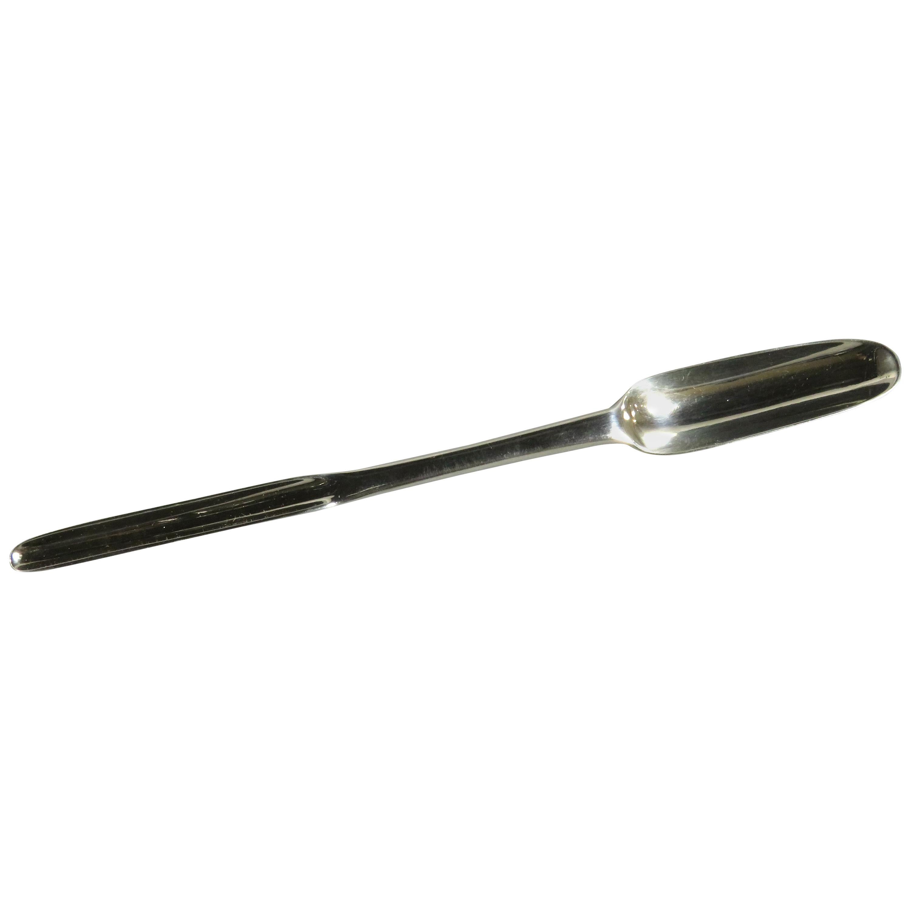 A Rare George I Sterling Silver 'Rat-Tail' Marrow Scoop / Spoon, London 1721 For Sale