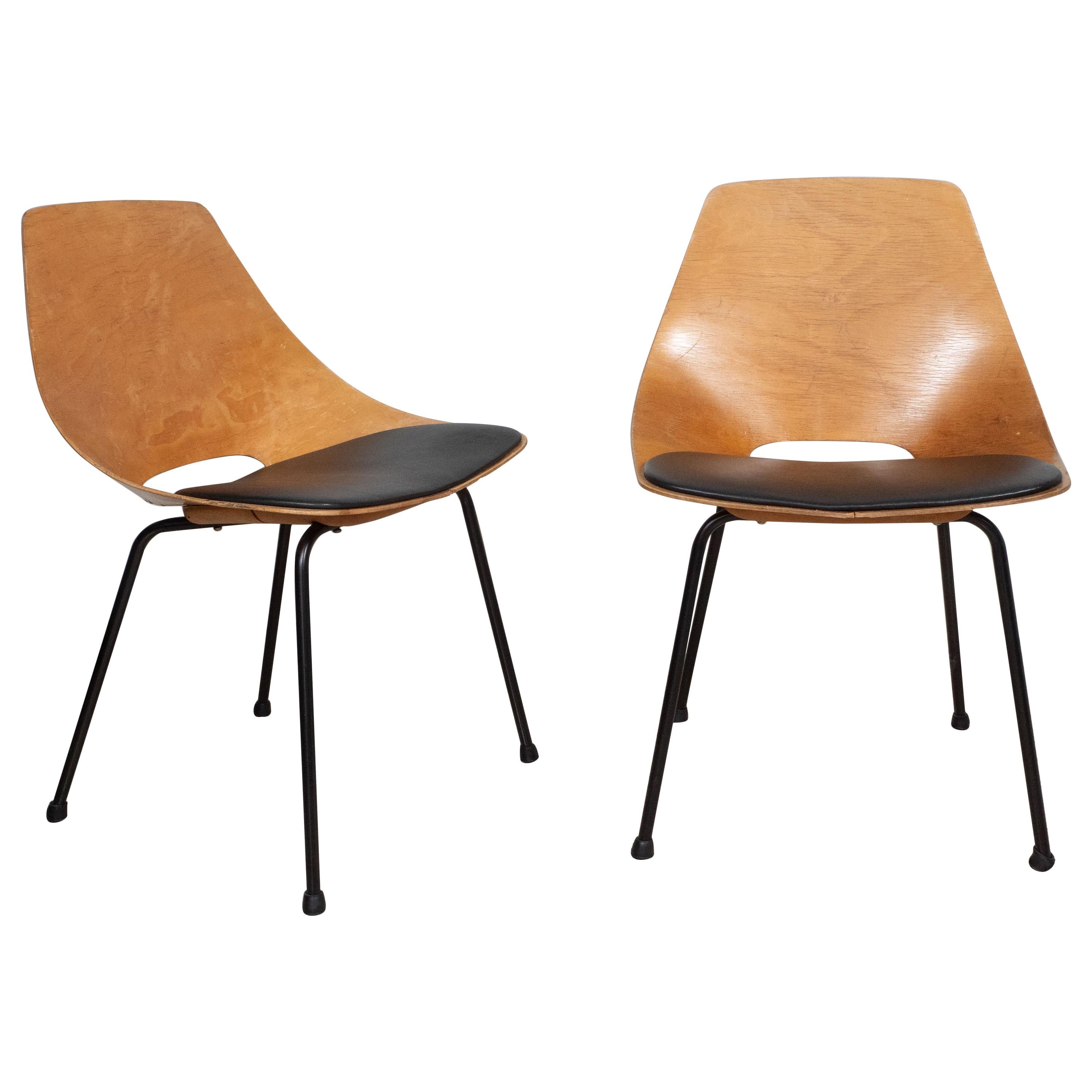 Tonneau Chairs by Pierre Guariche for Steiner ~ Set of 8 For Sale