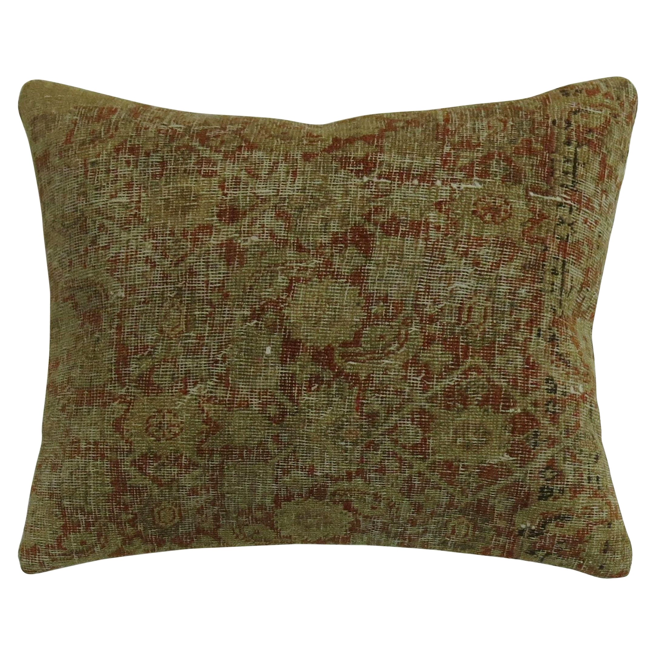 Antique Tabriz Rug Pillow For Sale