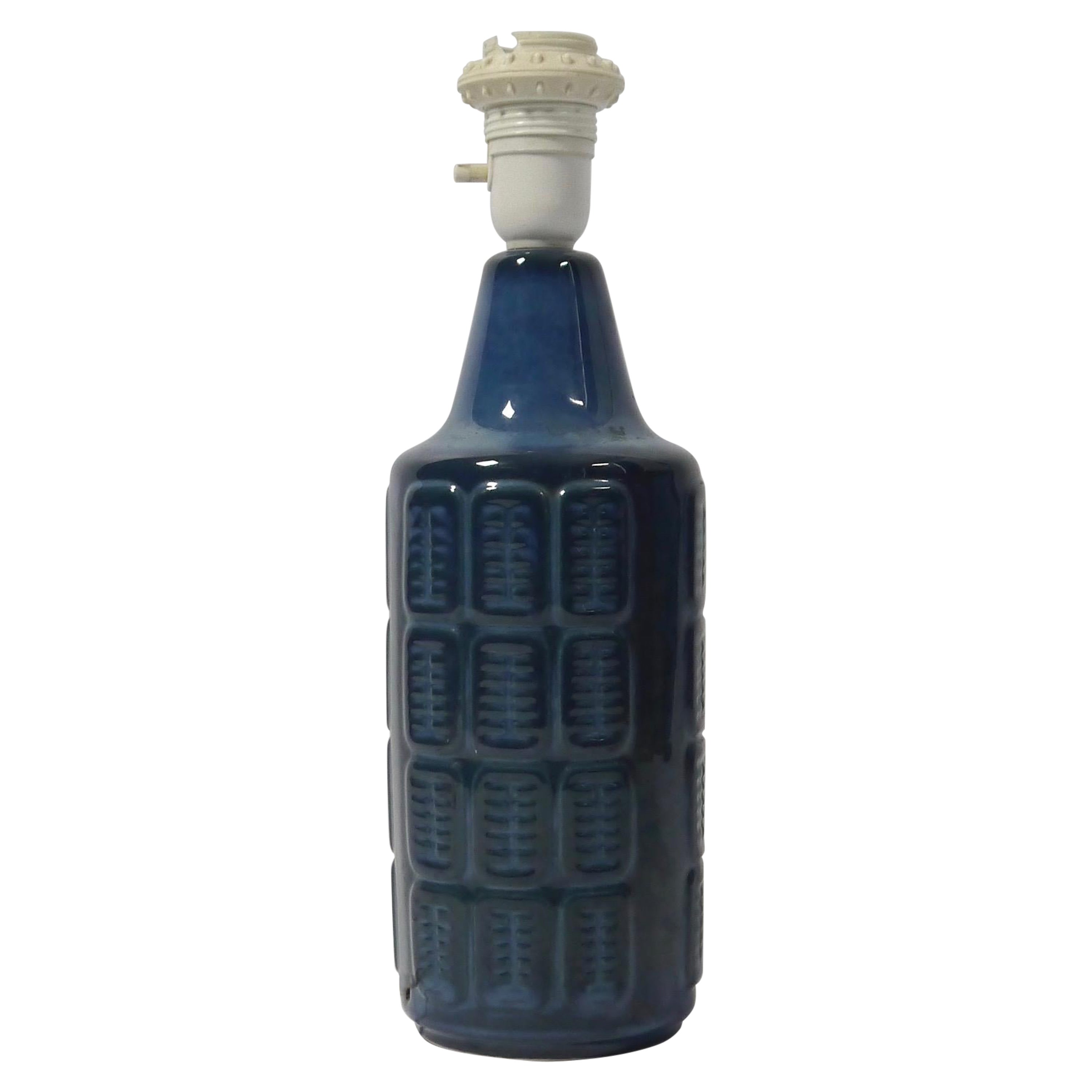 Lampada da tavolo in gres blu di Einar Johansen per Søholm, Danimarca, anni '60