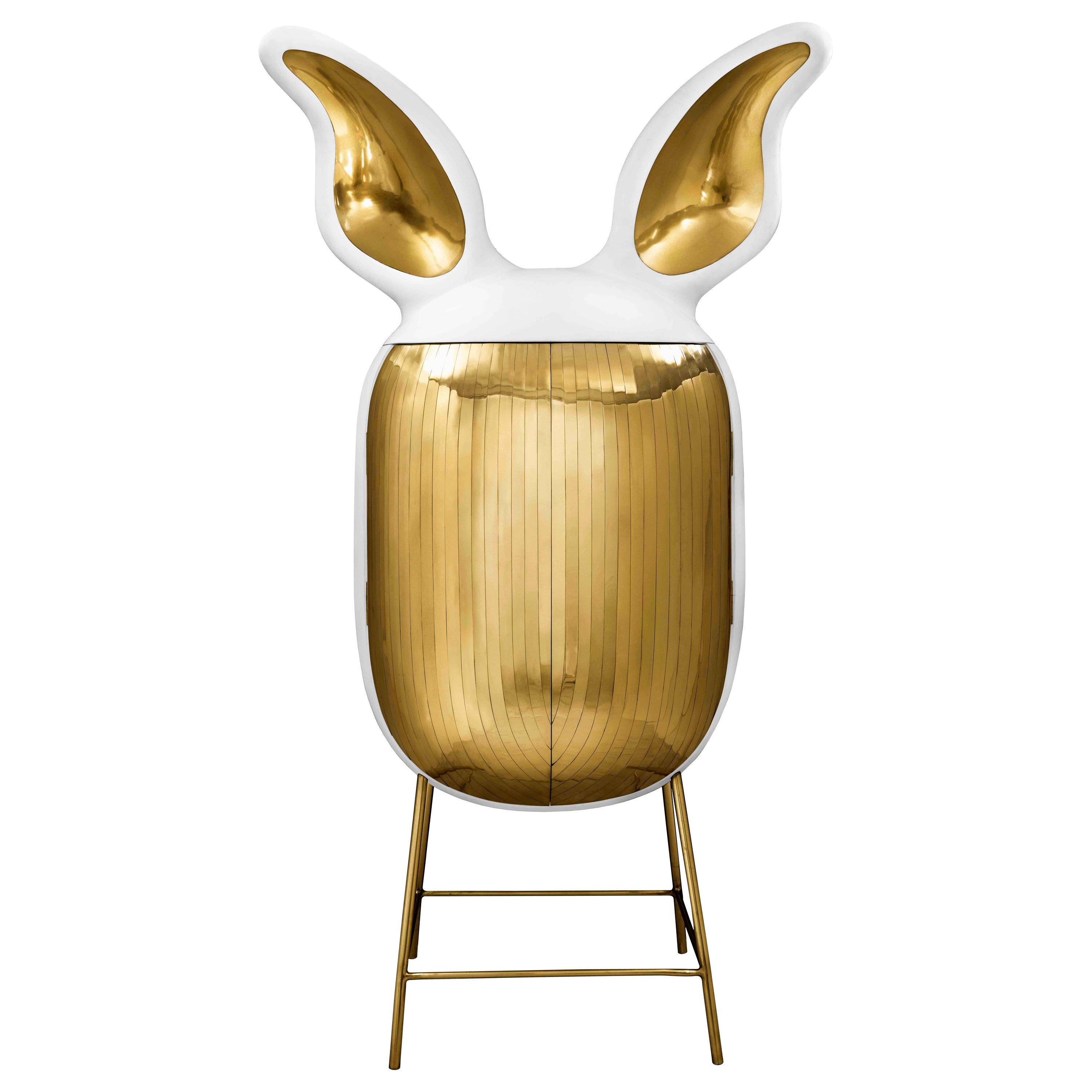 Mimi Bar Storage Cabinet with Brass Inlay by Matteo Cibic
