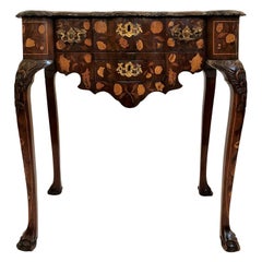 Antique Dutch Marquetry Satinwood Inlaid Console Table