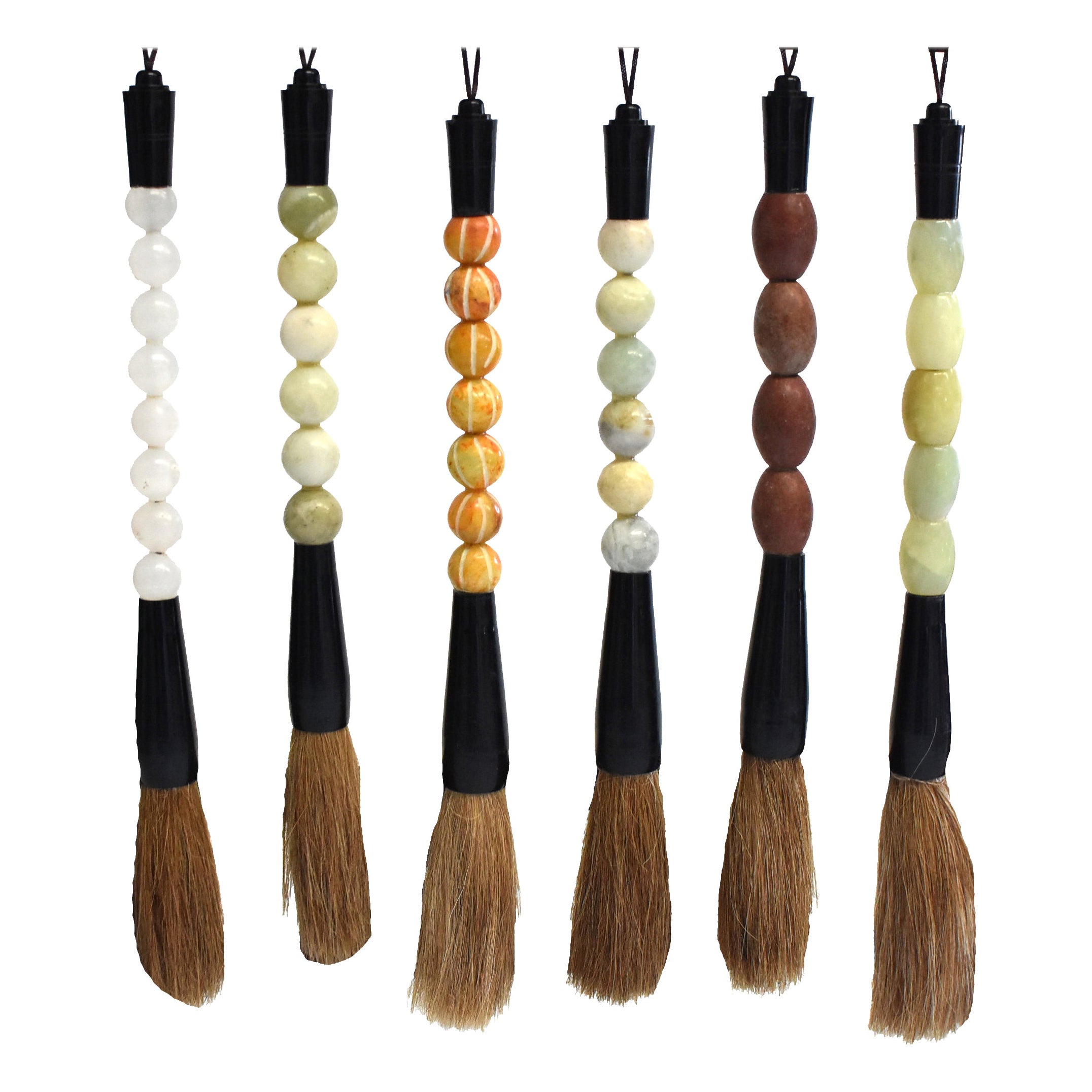 Chinese Jade Calligraphy Brush and Stand Set of Five For Sale at 1stDibs