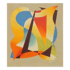 H. Wilson Smith California Artist Abstract Painting, circa 1940s-1950s