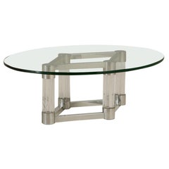 Chunky Lucite and Aluminium Coffee Table, 1970s