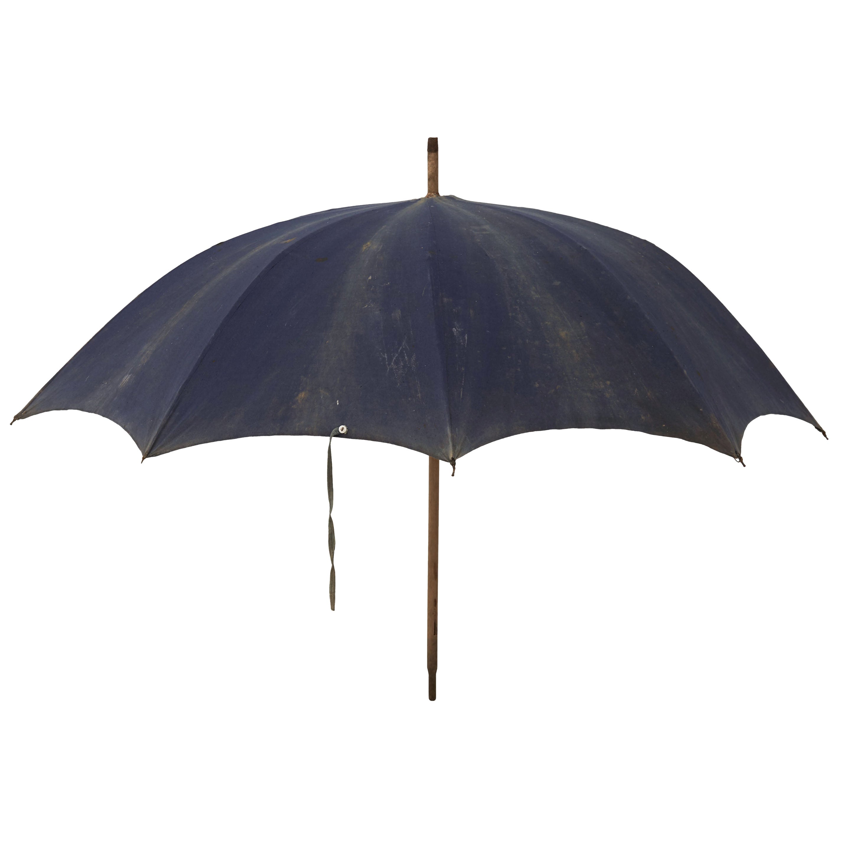 Early 20th Century Indigo Canvas Umbrella For Sale at 1stDibs