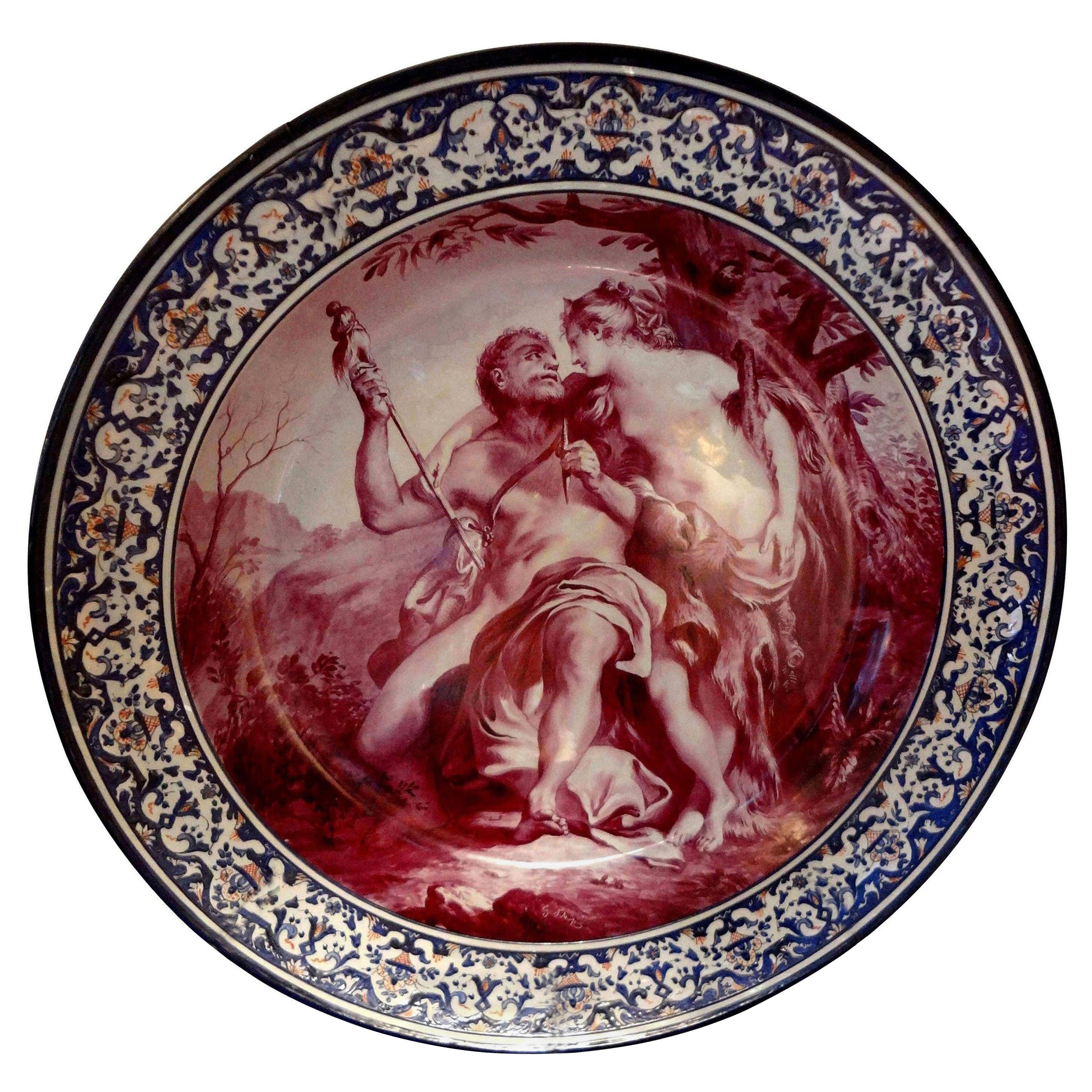 Caricatore allegorico in porcellana francese del XIX secolo