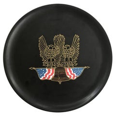 Couroc Tray with Eagles and American Flag, 1970s