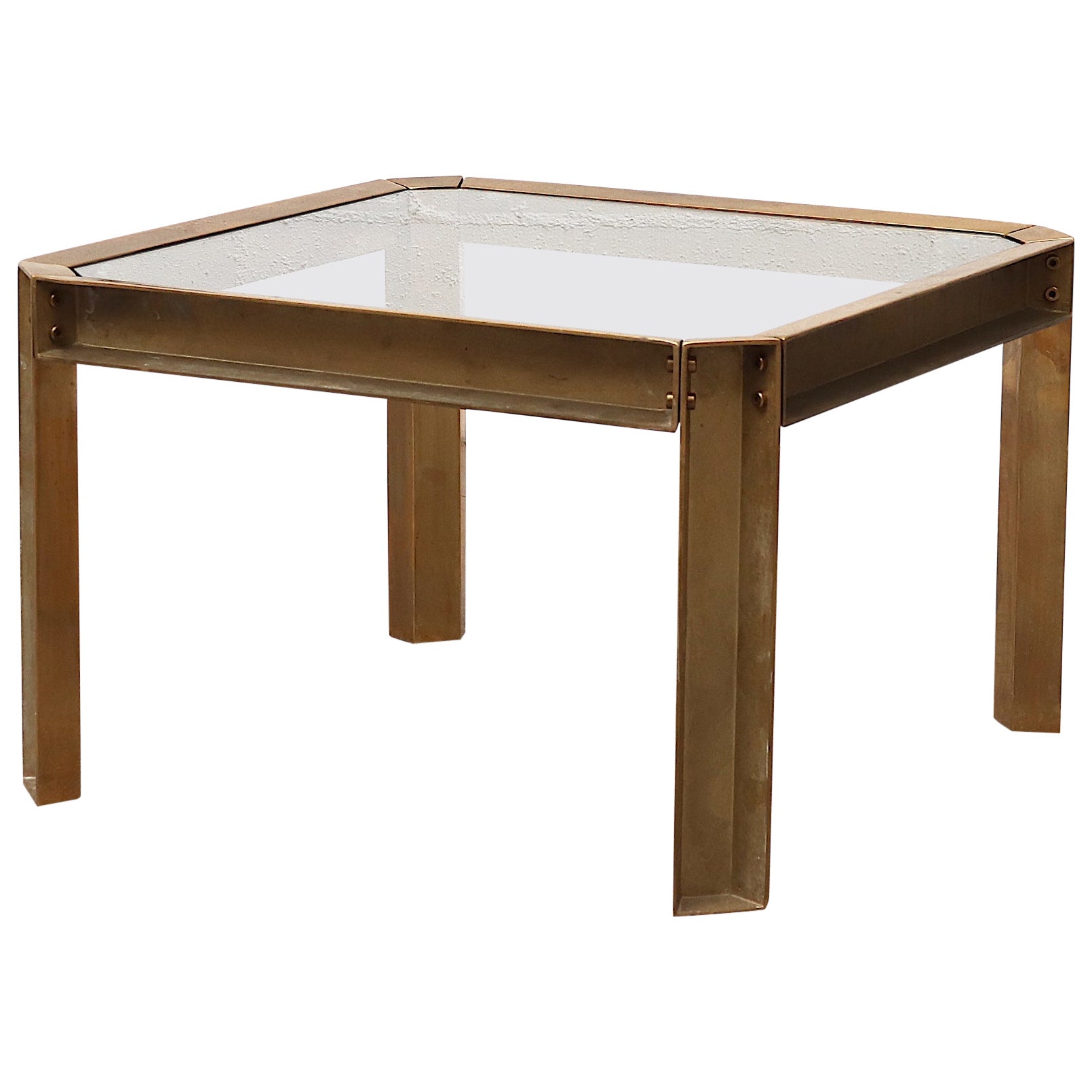 Industrial design three stainless steel leg round small table Amy Peter Ghyczy For Sale at 1stDibs