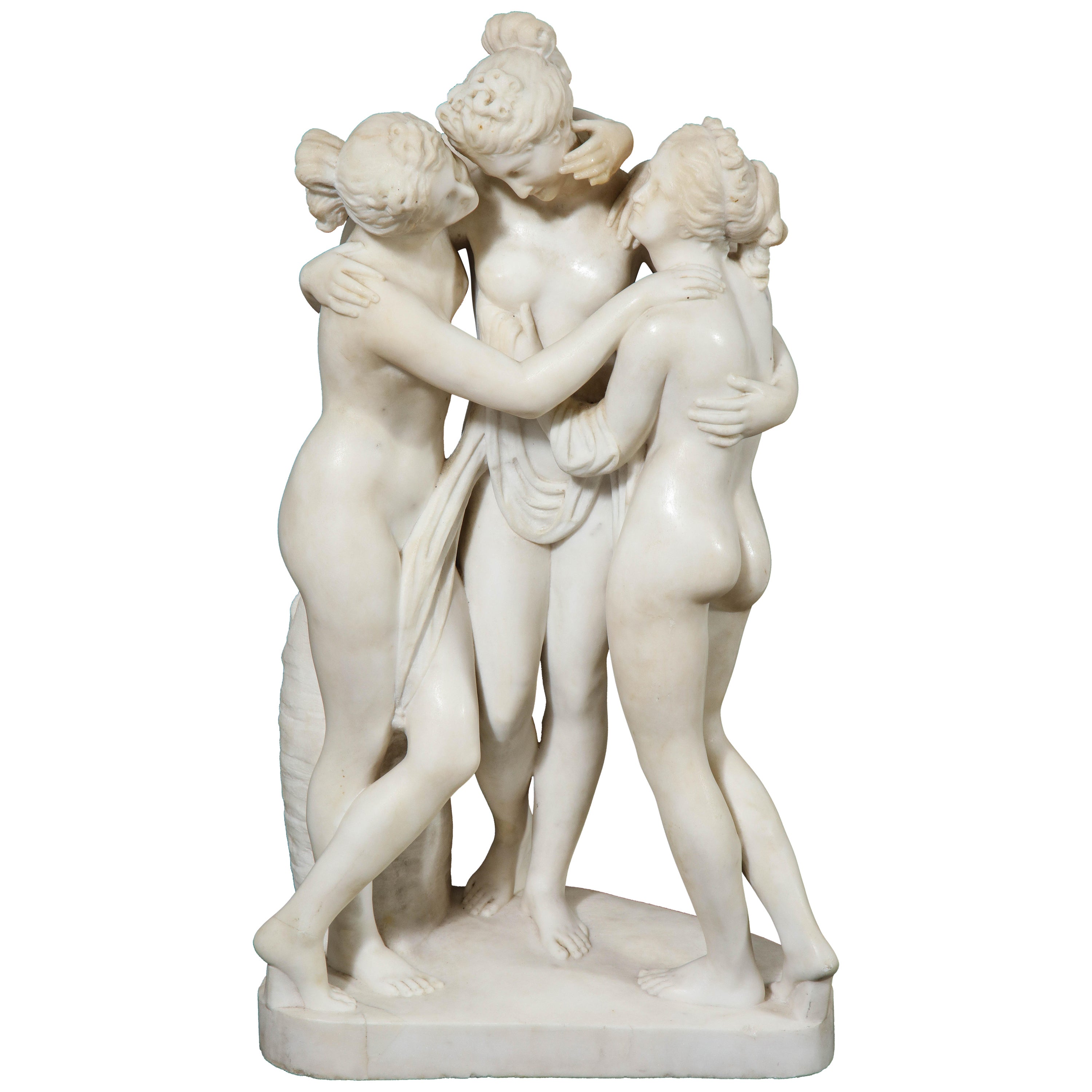An Italian Carrara Marble Model of the Three Graces, after Antonio Canova For Sale