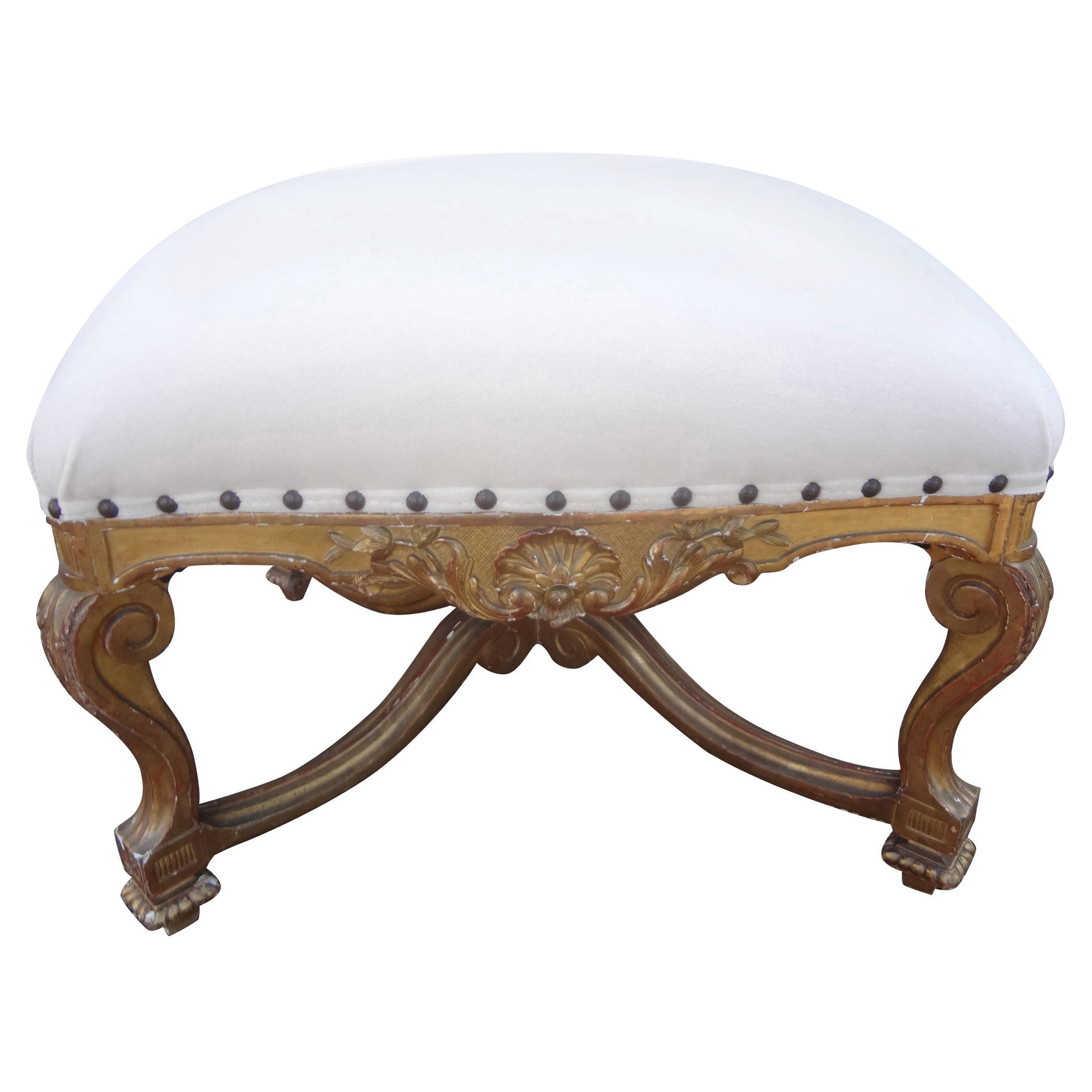19th Century French Regence Style Giltwood Bench