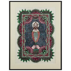 Stephen JM Palmer Jesus with Hands Outsider Art Painting
