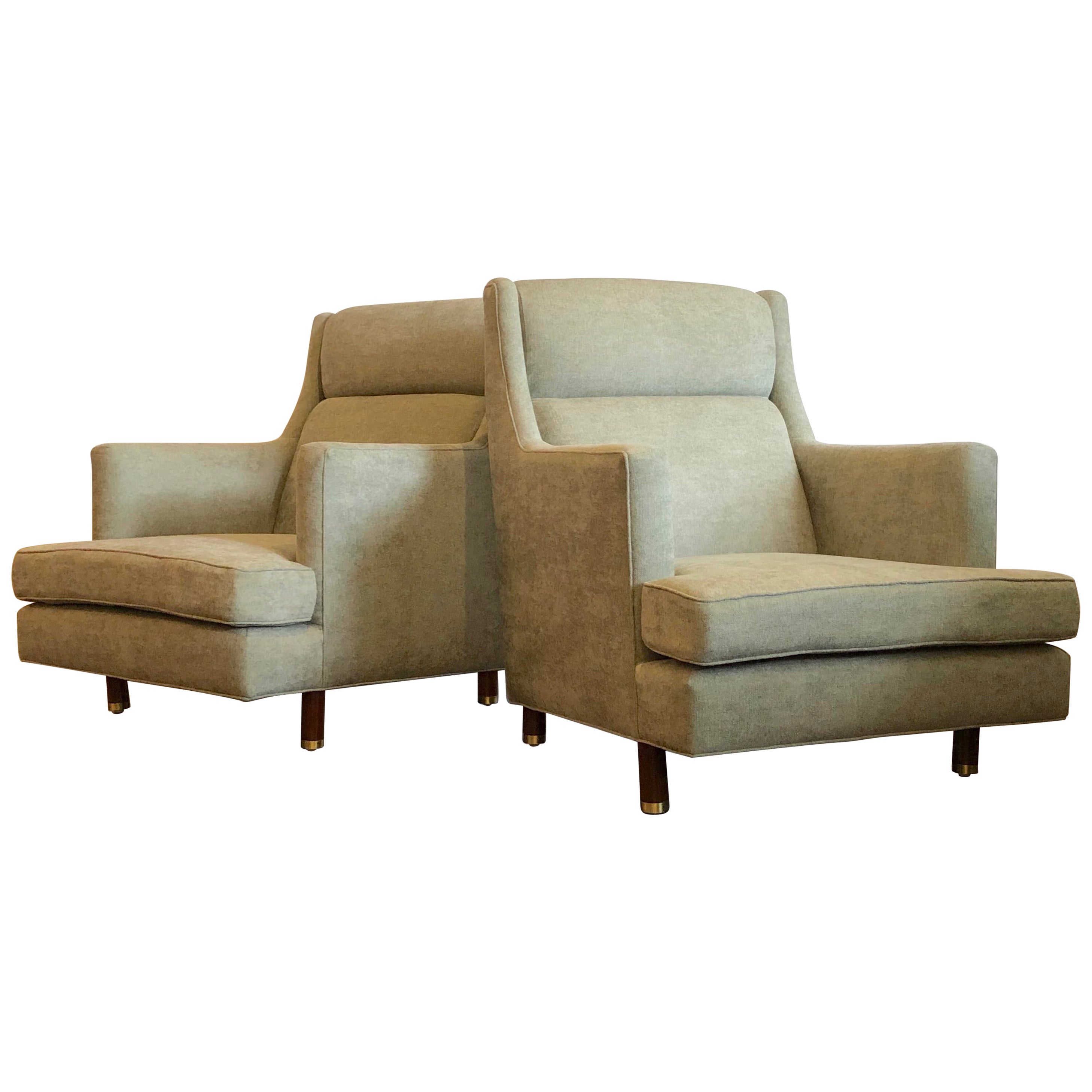 Pair of Dunbar Wingback Lounge Chairs at 1stDibs