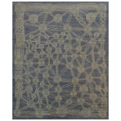 Tapis persan contemporain en laine gris et crème, Orley Shabahang, 8' x 10'