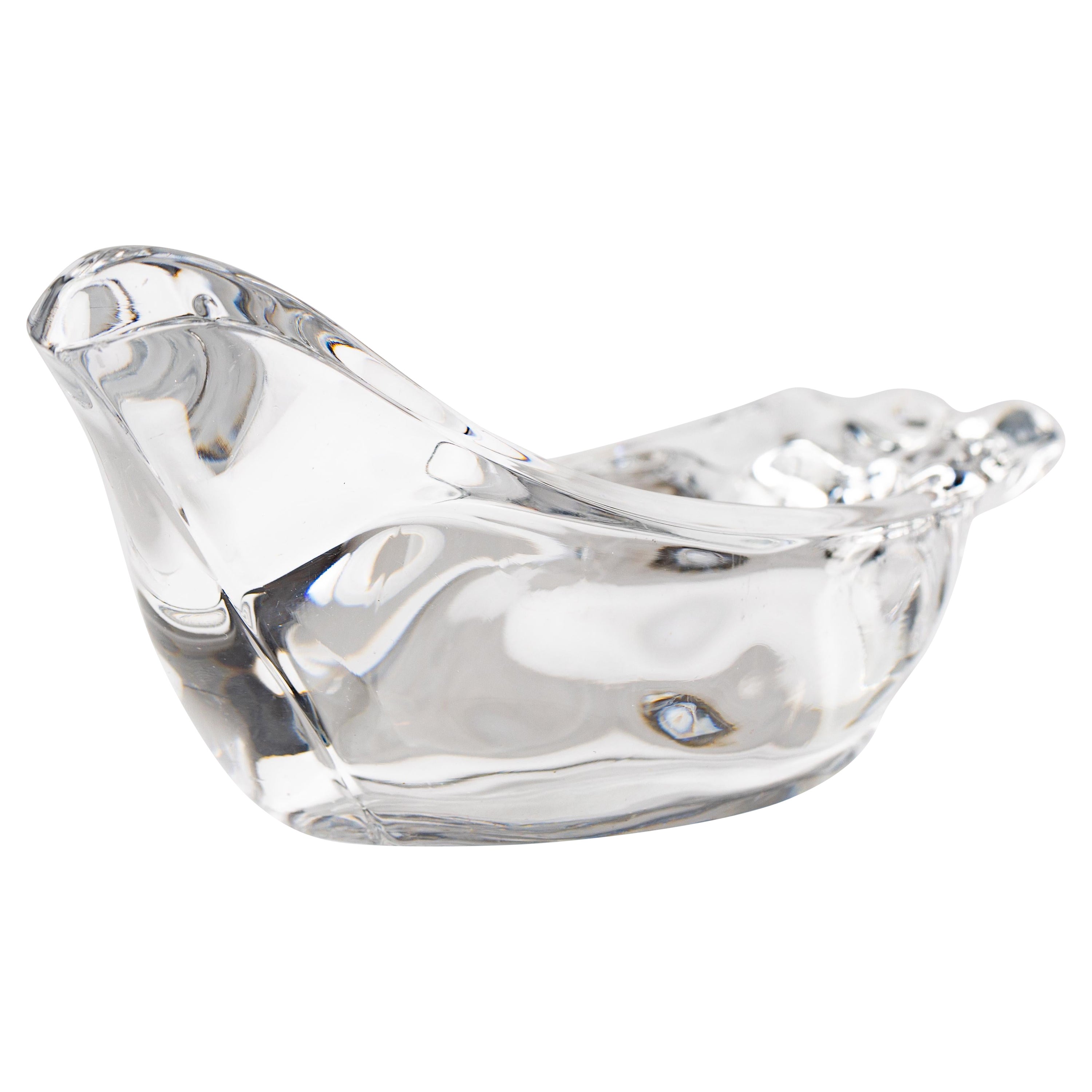 1960's French Glass Dove Ashtray