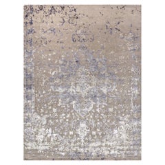 21st Century Carpet Rug Persepoli in Himalayan Wool and Silk Gray, Blue