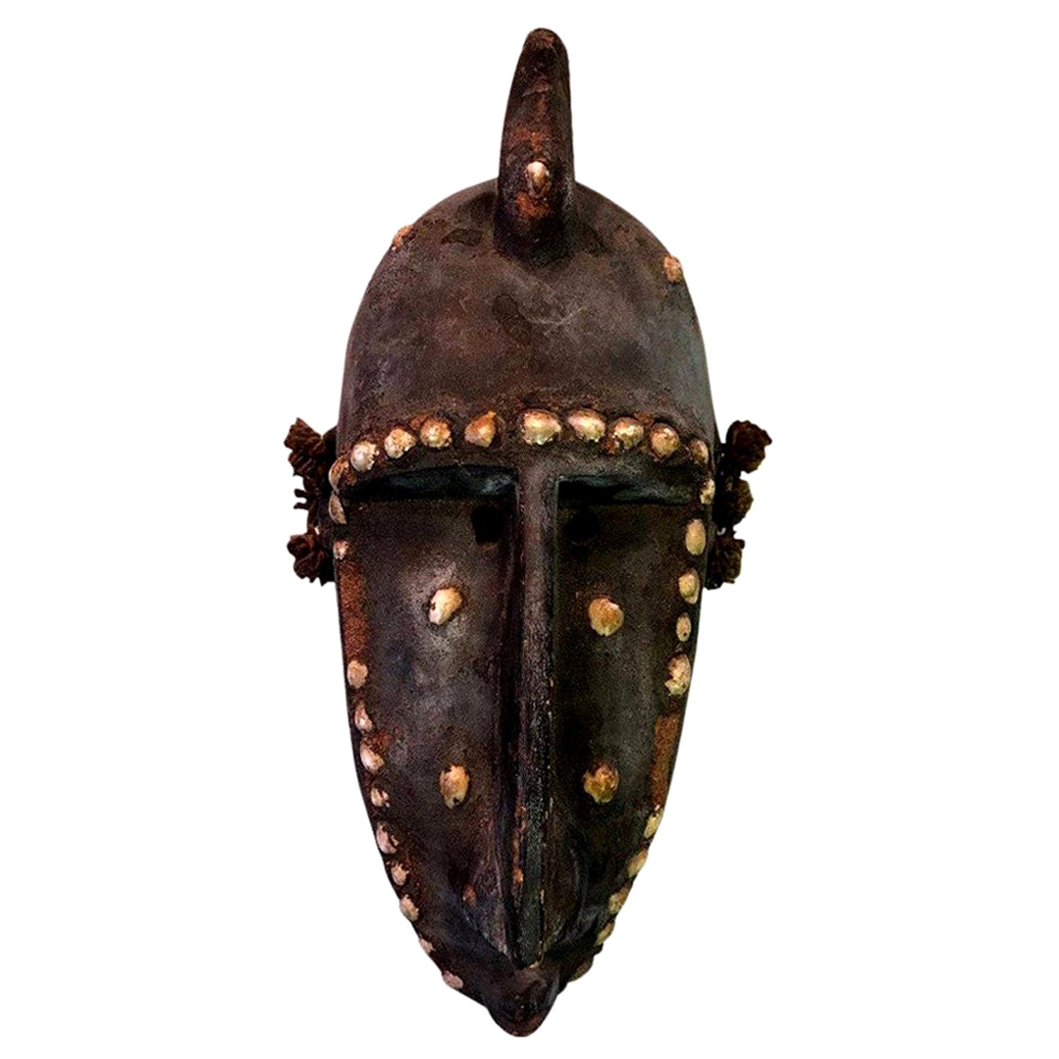 African Bambara N Tomo Society Carved Wood Mask With Shells For Sale At 1stdibs