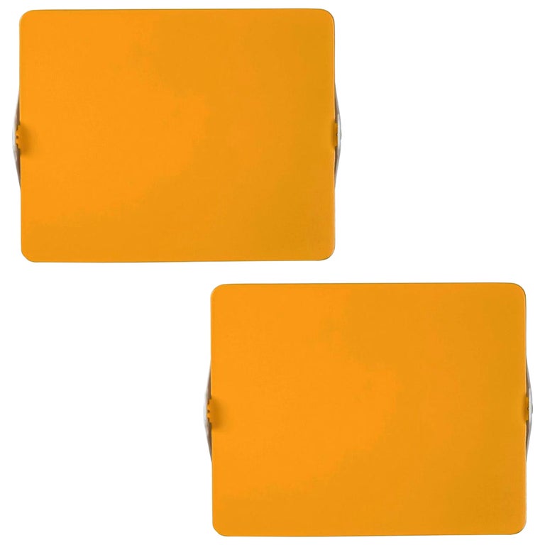 Pair of Charlotte Perriand Yellow 'Applique Á Volet Pivotant' Wall Lights For Sale