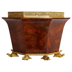 Empire German Ormolu Mntd Mahogany Turtle Feet Jardiniere, Klinkerfuss & Münch